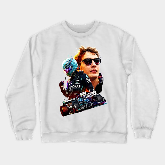 George Russell Hot Lap Crewneck Sweatshirt by pxl_g